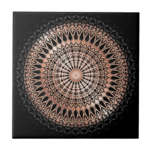 Rosa Dourado Preto Mandala