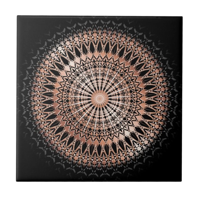 Rosa Dourado Preto Mandala (Frente)