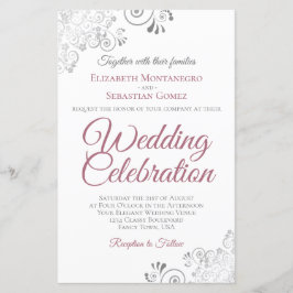 Rosa Dusty e Convite de casamento de ORÇAMENTO bra