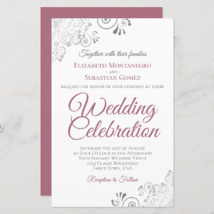 Rosa Dusty e Convite de casamento de ORÇAMENTO bra