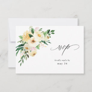 Rosa e Amarelo Floral com RSVP de Refeição 3