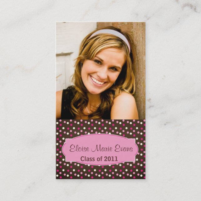 Rosa e cartão Dotty do representante da graduação (Frente)