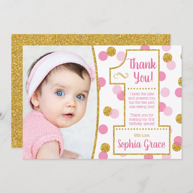 Rosa e cartões de agradecimentos do aniversário do (Frente/Verso)