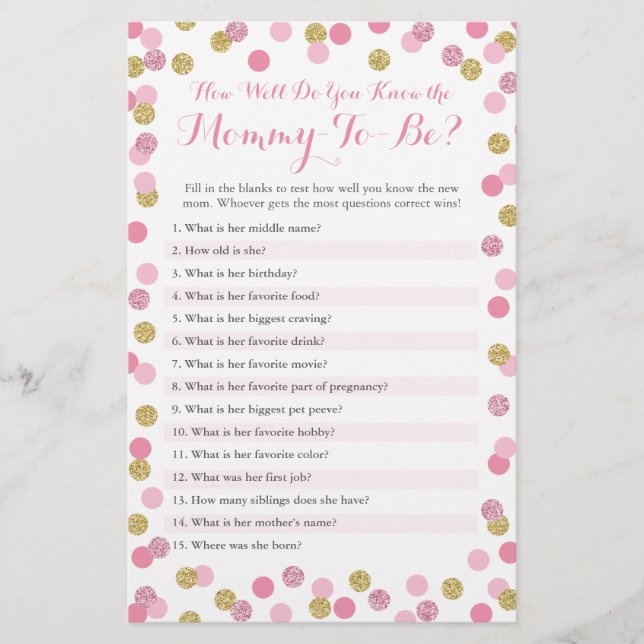 Rosa e Dourado Como Você Conhece O Teste Da Mamãe? (Frente)