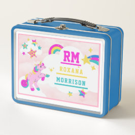ROSA E PINK AZUL, METAL DE ALMOÇO UNICORN WINGEN