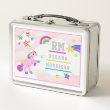 ROSA E PINK AZUL, METAL DE ALMOÇO UNICORN WINGEN