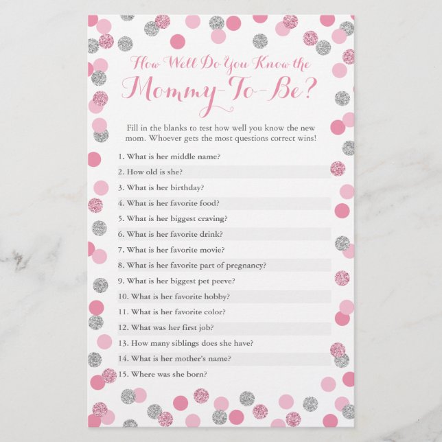 Rosa E Prata Quão Bem Você Conhece O Teste De Mamã (Frente)