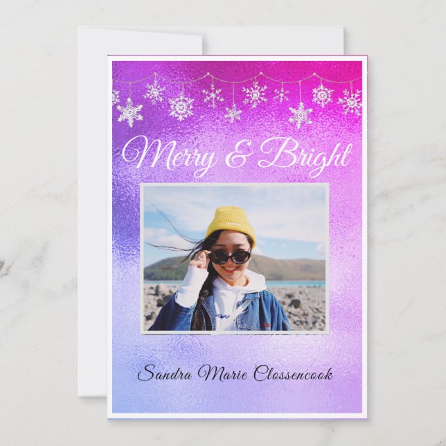 Rosa e Roxo Metálico Mínimo Moderno (Frente)