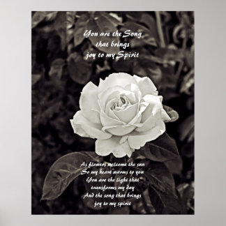 Rosa em preto e branco Poster