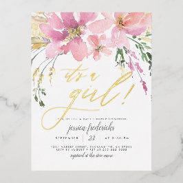 Rosa Esbranquiçado e Dourado É um Chá de fraldas F