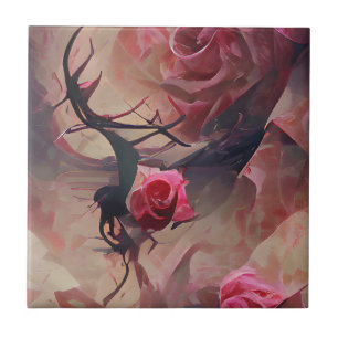 Rosa espinhos escuros fantasia gráfico abstrato