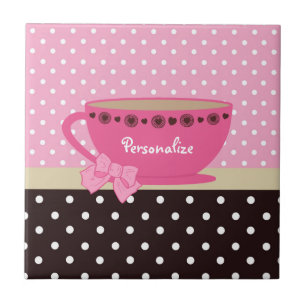 Rosa feminino do Teacup e arco e nome das bolinhas