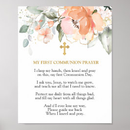 Rosa First Santa Comunhão Prayer Poster