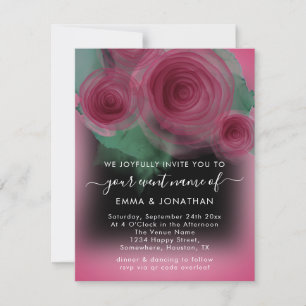 Rosa Floral Código QR Marsala Beet Black