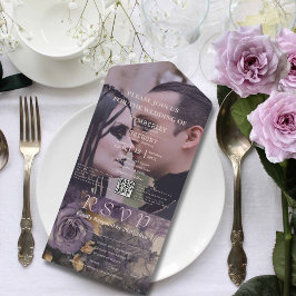 Rosa Floral de Roxo Preto Escuro Foto do Código QR