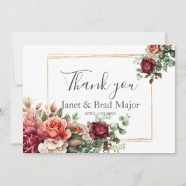Rosa Floral Eucalipto Casamento Agradecimento