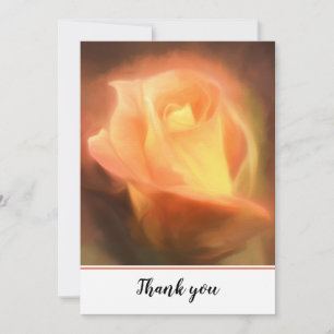 Rosa Floral Flat Cartões de agradecimentos