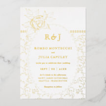 Rosa Floral Gilded Vintage Frente e Casamento Tras