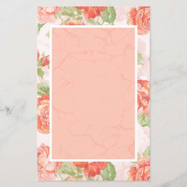 Rosa floral laranja (Frente)