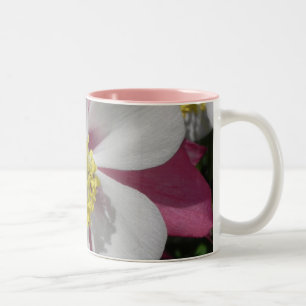 Rosa floral/roxo da caneca
