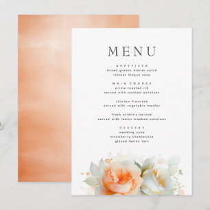 Rosa Flores Verão Boho Menu Botânico
