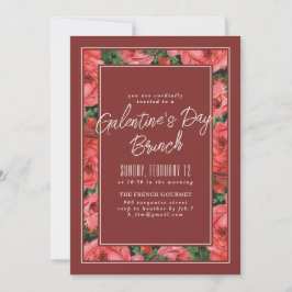 Rosa Frame Galentine - Convite para o dia - Maroon