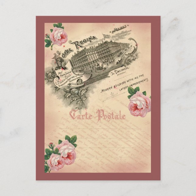 Rosa francês - Cartão postal (Frente)