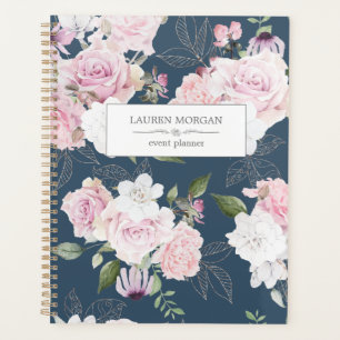 Rosa Garden Blue Planejador Personalizado