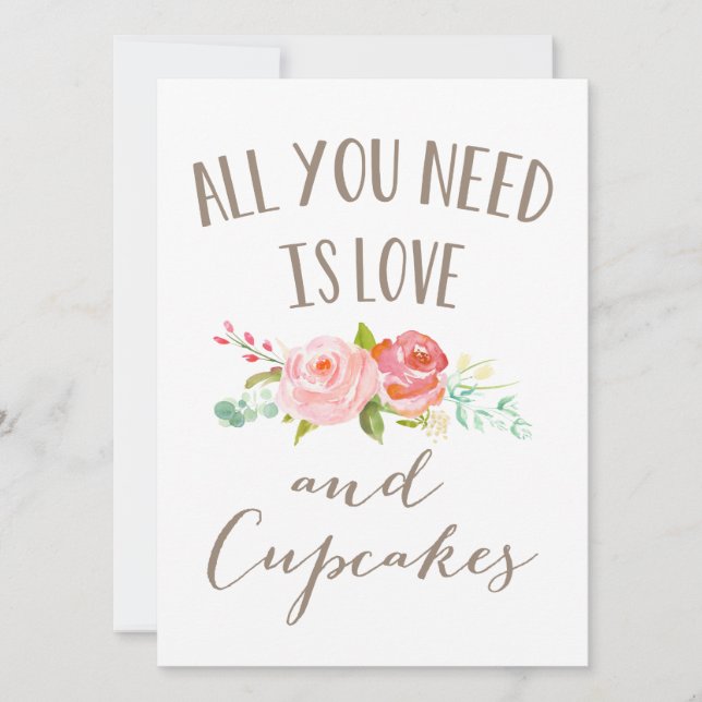 Rosa Garden Floral Love and Cupcakes (Frente)