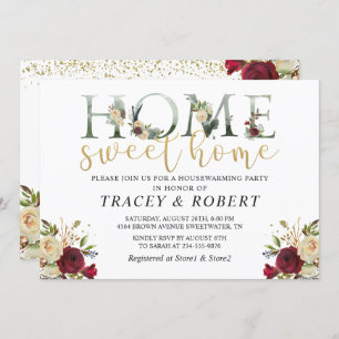 Rosa Garden Home Sweet Home Domicílio Convite