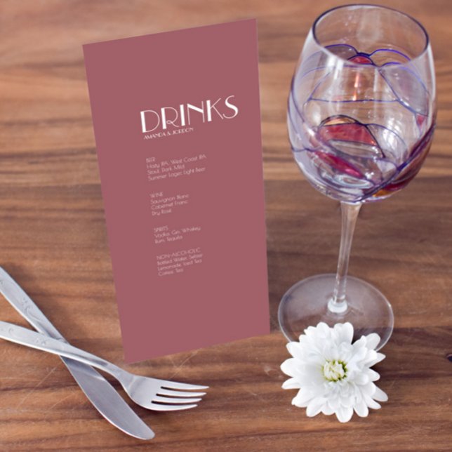 Rosa Garden | Menu Dark Rosa Wedding Drink (Criador carregado)