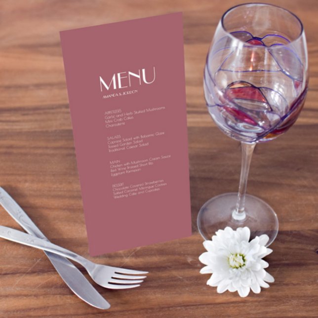 Rosa Garden | Menu Rosa de casamento escuro (Criador carregado)