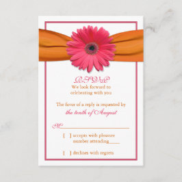 Rosa Gerber Daisy Laranja Fita Casamento RSVP Resp