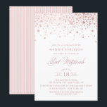 Rosa Gold Foil Confetti Bat Mitzvah Convite<br><div class="desc">O convite moderno e feminino do Bat Mitzvah,  com pontos falsos de confete rosa dourado. Itens correspondentes estão disponíveis.</div>