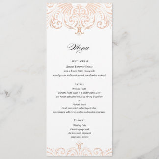 Rosa Gold Foil (Faux) Menu Casamento Boho Chic