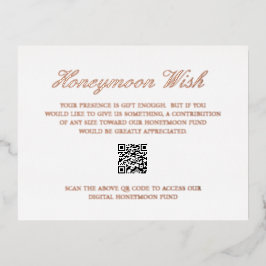 Rosa Gold Foil QR Code Enclosure Card