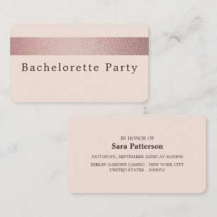 Rosa Gold Foil Stripe, Convite para Festa de solte