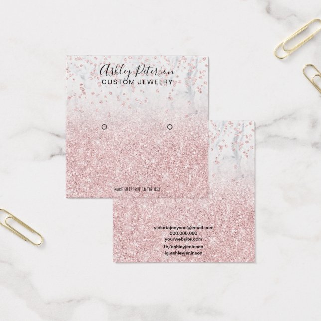 rosa Gold Glitter Pearring (Escritótio)