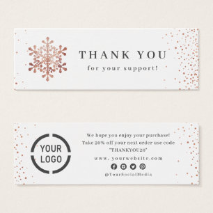 Rosa gold Snowflake Natal Obrigado A Inserir