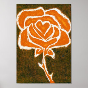 Rosa Heart Art Impressão