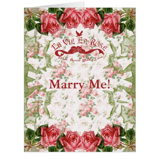 Rosa La Vie En - Cartão de Saudação (Frente)