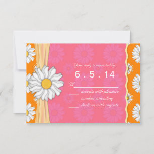 Rosa Laranja e Branco Margarida Floral RSVP