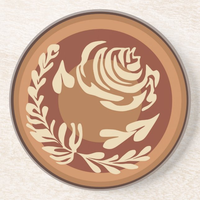 Rosa Latte Art Porta copos (Frente)