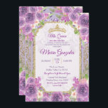 Rosa Lilac Convite de Aniversário para 15 mexicano<br><div class="desc">Lilac Rosas Mexicanos 15 de Aniversário Convite 1 Mis Quince Anos,  15 de Aniversário, </div>