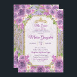Rosa Lilac Convite de Aniversário para 15 mexicano<br><div class="desc">Lilac Rosas Mexicanos 15 de Aniversário Convite 1 Mis Quince Anos,  15 de Aniversário, </div>