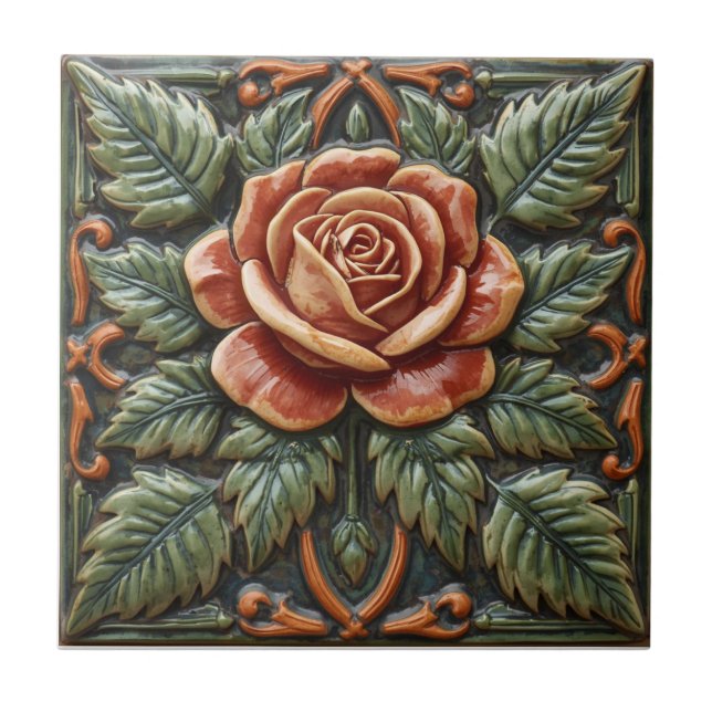 Rosa Mackintosh Relevo Falso Artes & Ofícios Repro (Frente)
