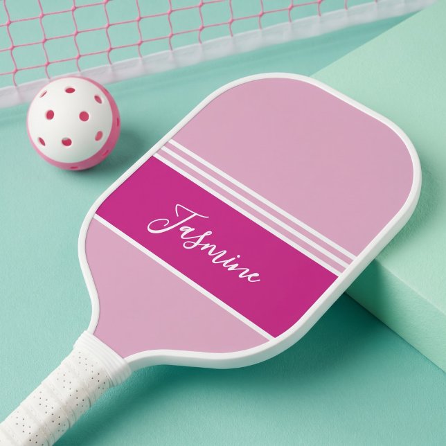 Rosa Magenta Branco Personalizado Nome Customizado (Criador carregado)