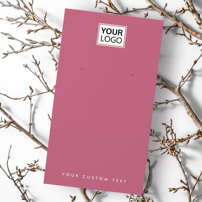Rosa mauve adicionar placa de exibição do brinco d (Rose mauve add logo earring display card)
