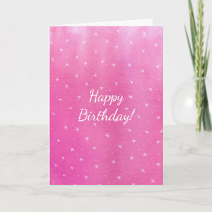 Rosa Mistura Estrelas Brancas Felizes Cartões de A