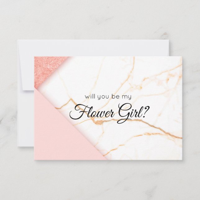 Rosa Moderno e Dourado Você Será Minha Dama de Hon (Frente)